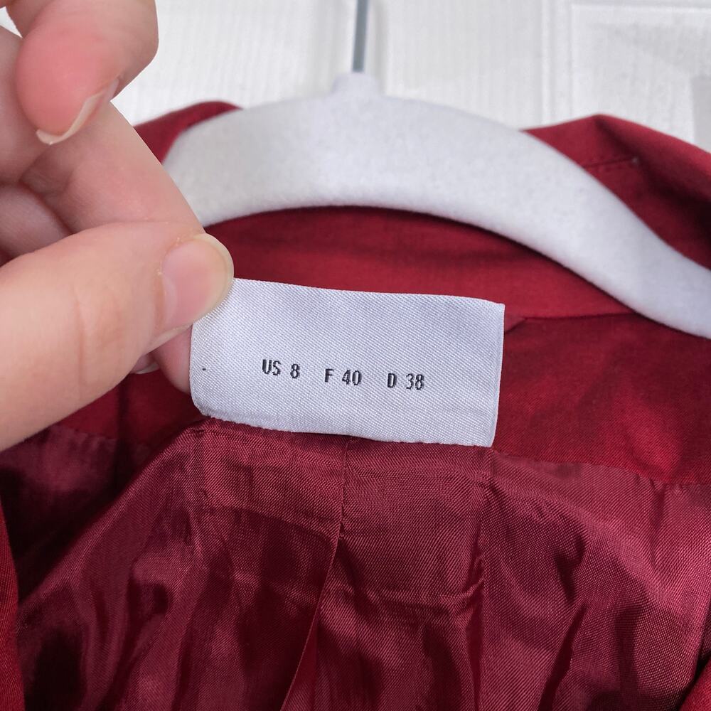 Akris Punto Red Button Down Partial-Lined Blazer … - image 3